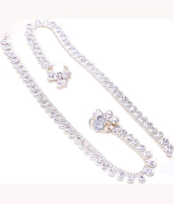 Jewar Mandi Silver Anklets ( Pack of 1 )