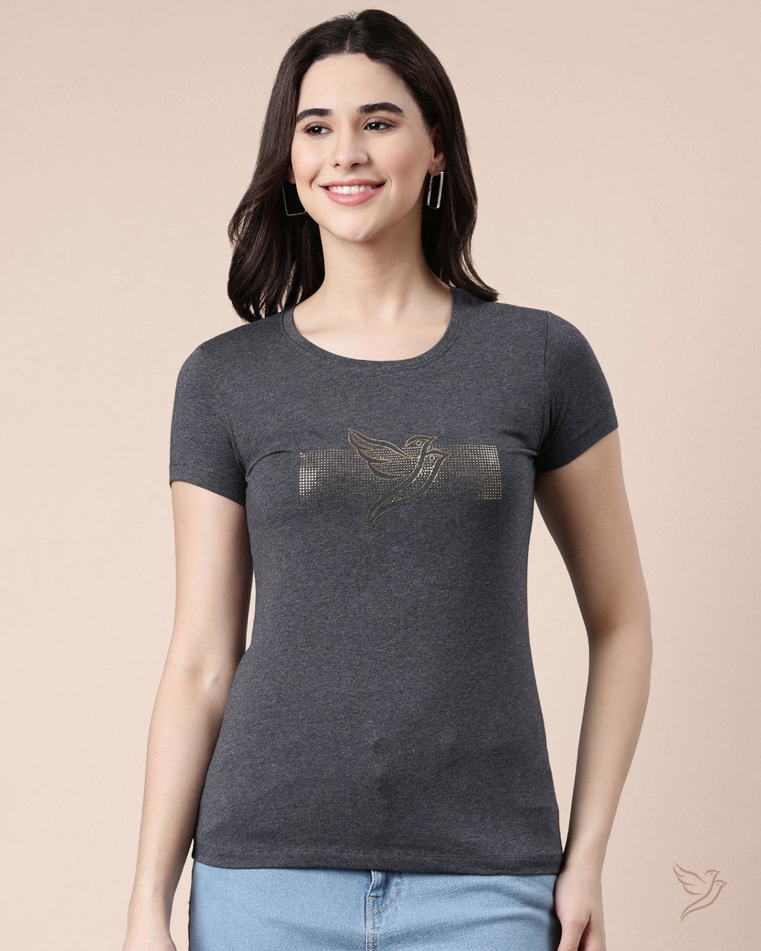 Slim Fit Branded Tee-XL / Charcoal Grey