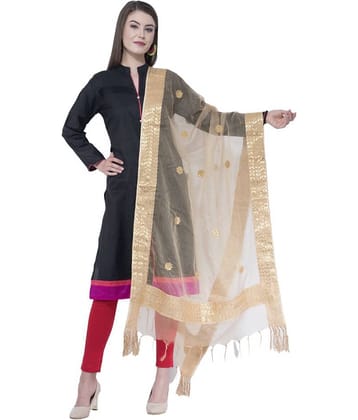 A R Silk Gold Organza Gota Patti Dupatta