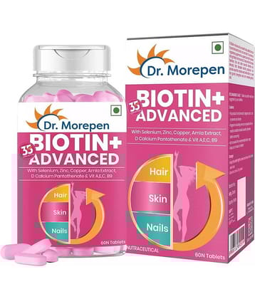 Dr. Morepen Biotin+ Advanced for Hair Growth, Skin & Nails Health (60 Tablets)