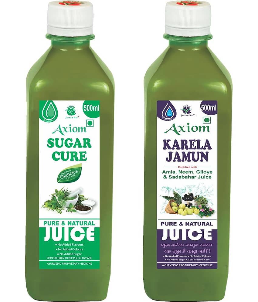 Axion Karela Jamun Swaras 500Ml + Sugar Cure 500Ml Maintaining Blood Sugar Levels