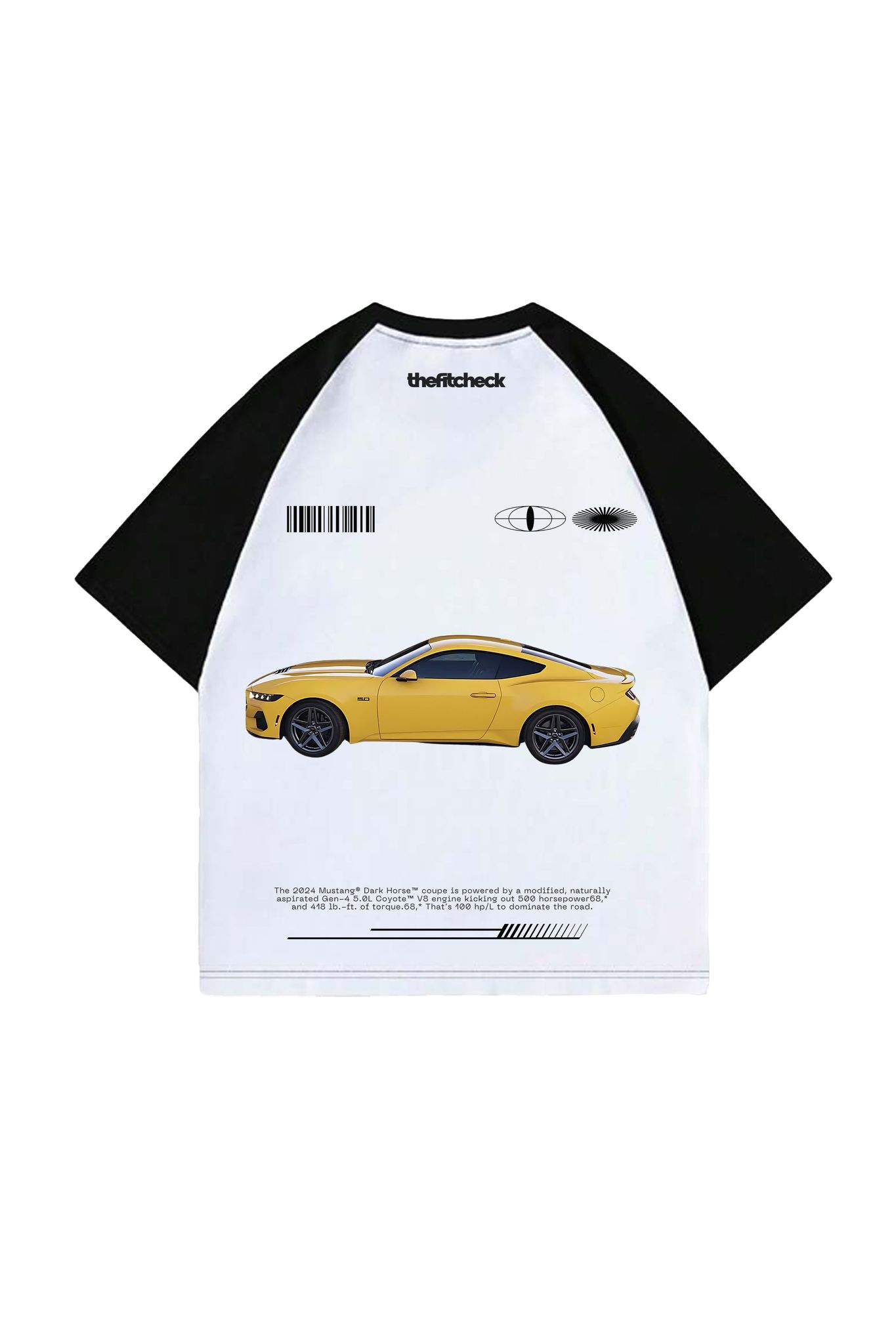 Mustang GT Ranglan Designed Oversized T-shirt-XS