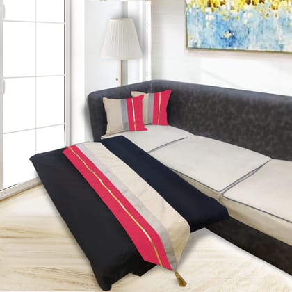 Pink Beige Gold Leather Velvet 2 Cushion Covers and 1 Table Runner Combo Luxury Modern Pillow Cover Decorative Pillow for Sofa Living Room Bedroom |16X16 Inch Cushion Cover I 12 X 59 Inch Table Runner Pink Beige Gold Leather Velvet 2 Cushion Covers and 1 Table Runner Combo Luxury Modern Pillow Cover Decorative Pillow for Sofa Living Room Bedroom |16X16 Inch Cushion Cover I 12 X 59 Inch Table Runner