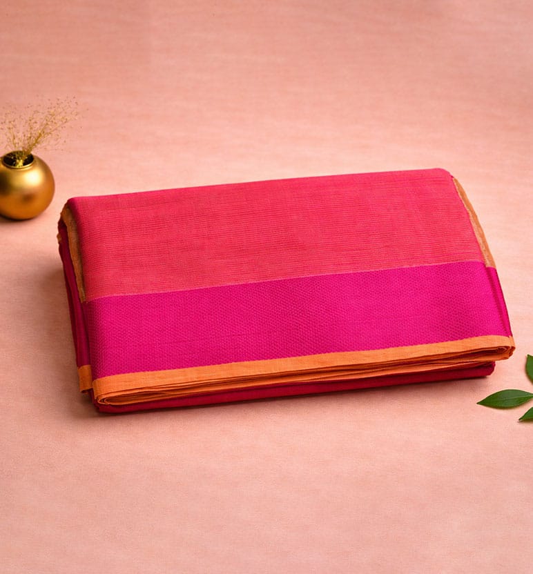 Traditional Handloom Maheshwari Silk-Blend Saree