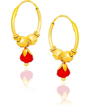 LUV FASHION Red Hoops Earrings ( Pack of 1 )