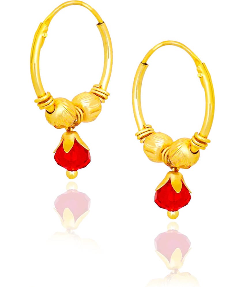 LUV FASHION Red Hoops Earrings ( Pack of 1 )