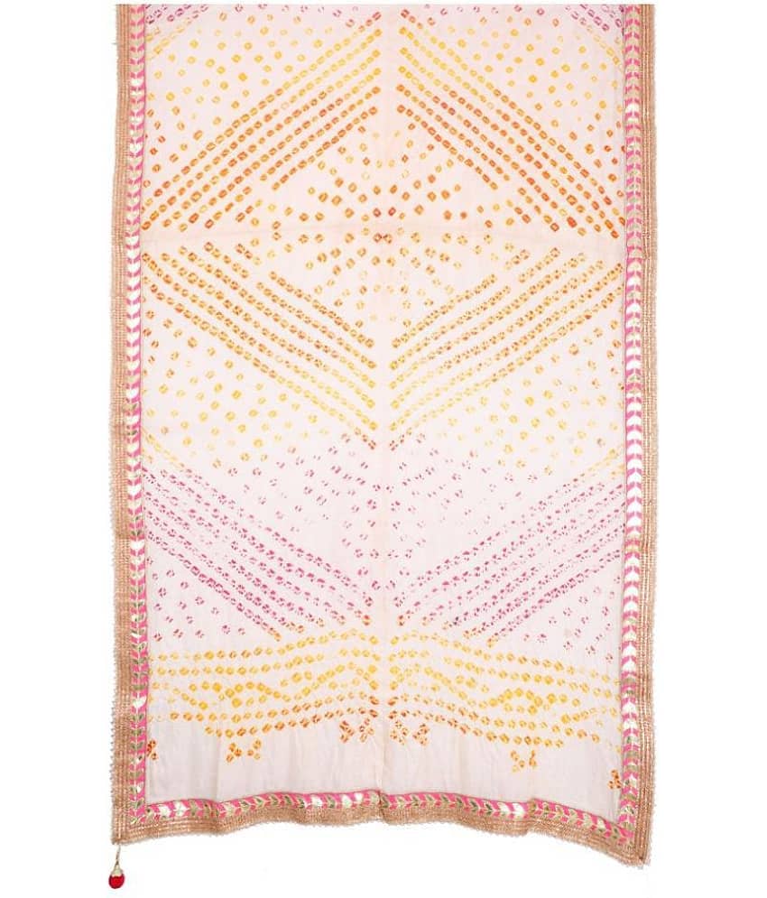 Apratim Off White Art Silk Banarasi Dupatta