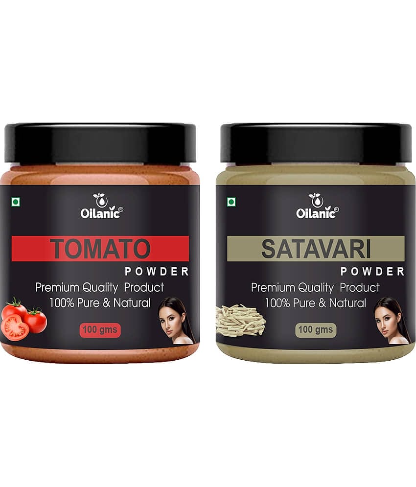 Oilanic 100% Pure Tomato Powder & Satavari Powder For Skin Hair Mask 200 g Pack of 2