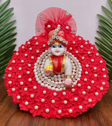 Red Pearl dress for laddu gopal ji-0