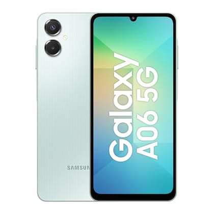 Samsung Galaxy A06 5G (Light Green, 6GB RAM, 128GB Storage)| True 5G with 12 5G Bands | 50MP Dual Camera | 4 Gen Updates | IP54 | Voice Focus