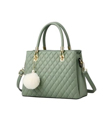 DARSHANS Women's PU Leather Solid Shoulder Zipper Handbag (Green)-PID65119 DARSHANS Women's PU Leather Solid Shoulder Zipper Handbag (Green)-PID65119