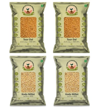 Sedya Premium Toor Dal & Kodo Millet Combo | Unpolished, Protein & Fiber Rich | 2kg (1kg Each)