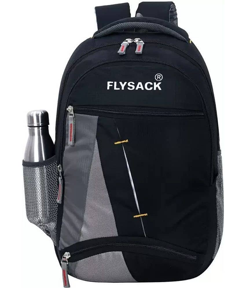 FLYSACK Black Polyester Backpack Bag ( 30 Ltrs )