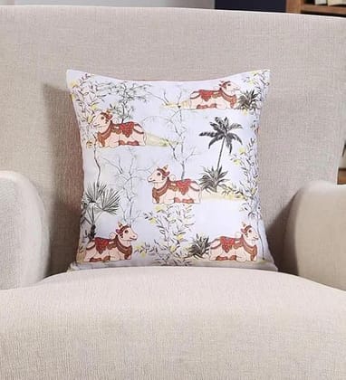 Koko Decorative Cushion Cover - 16x16 Inch Polyester Square Pillow Cover | Natural Soft Textured Silver Solid Color Fabric for Bed, Sofa, and Chair Seats
