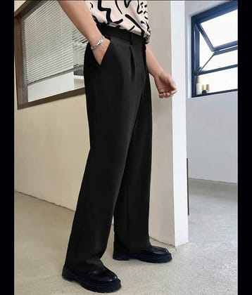 Broadstar Regular Pleated Men's Formal Trouser - Black ( Pack of 1 )