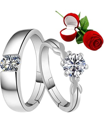 ShreejiHuf - Silver Couple Ring (Pack of 1)