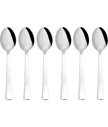 Cutlux Cutlux Desert Spoon Stainless Steel Plain Table Spoon Silver ( Pack of 6 )