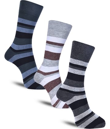 Dollar Cotton Blend Men's Self Design Dark Grey Ankle Length Socks ( Pack of 3 )