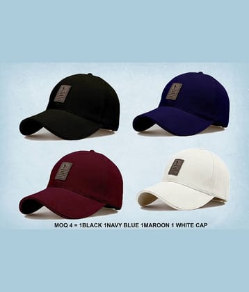 Babji Pack of 4 Cotton Men's Cap ( Black )