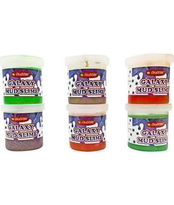RABBIT'S Galaxy Mud Slime Pack of 6|Play Slime Set|Putty Toy|Jelly Slime| Best Slime for Kids|Play Slime for Kids|Slime kit for Kids Boys Girls|Slime Party Set|Colorful Slime for Kids|Slime for Kids|Slime|Recommended age 3+|