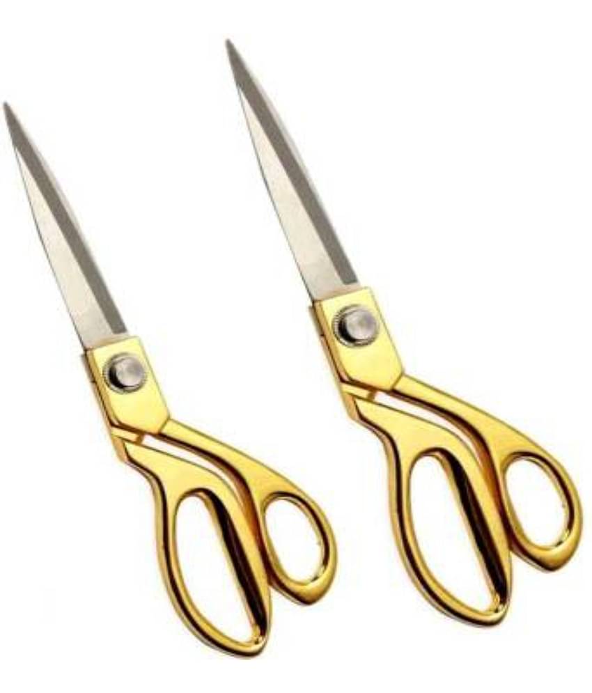 Professional Golden Steel Tailoring Scissors For Cutting Heavy Clothes Fabrics ( Pack of 2)