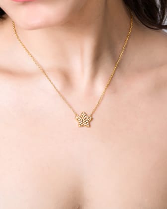 Diamond Star Necklace-18k Gold Plated