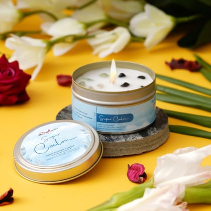 Super Calm Hand Poured Soya Wax Candle (100 Gm, burn time up to 24 hrs)