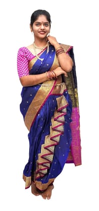 Mom And Me Shahi Mastani Nauwari Saree (Free Size) | Satin Silk Blend | Ethnic Party Mom And Me Shahi Mastani Nauwari Saree (Free Size) | Satin Silk Blend | Ethnic Party