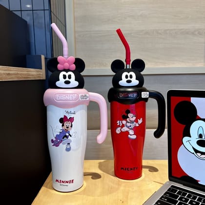 Quirky Steel Sipper with Straw | Disney Steel Sipper-Mickey red
