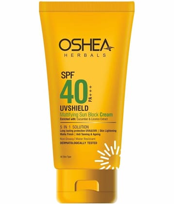 Oshea Herbals UV SHIELD MATTIFYING SUN BLOCK CREAM SPF 40 PA +++60Grams