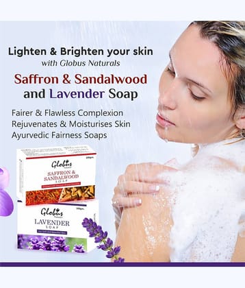 Globus Naturals Safforn Sandalwood and Lavender Soap, 200gm