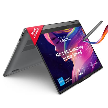 Lenovo Ideapad 5 2-in-1 13th Gen Core i5-13420H (16GB RAM/512GB SSD/Windows 11/Office Home 2024/WUXGA IPS/14 (35.5cm)/Touchscreen 2-in-1/3Mon.Game Pass/Grey/1.6kg), 83KX0059IN Laptop Lenovo Ideapad 5 2-in-1 13th Gen Core i5-13420H (16GB RAM/512GB SSD/Win