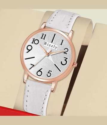 Septem White Leather Analog Men's Watch