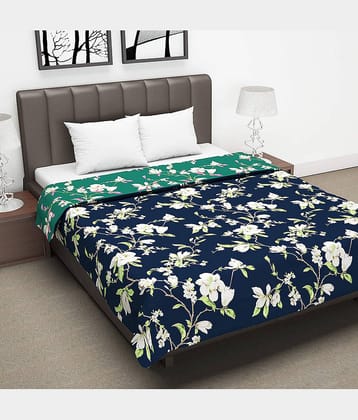 DIVINE CASA Double Polyester Green Floral Dohar