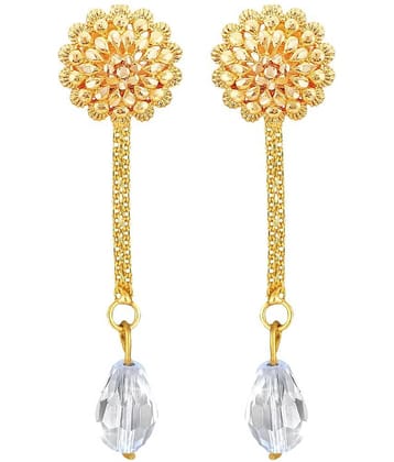 Vighnaharta Golden Drop Earrings ( Pack of 1 )