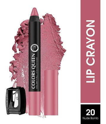 Colors Queen Pink Matte Waterproof Crayon Lipstick ( Pack of 1 )