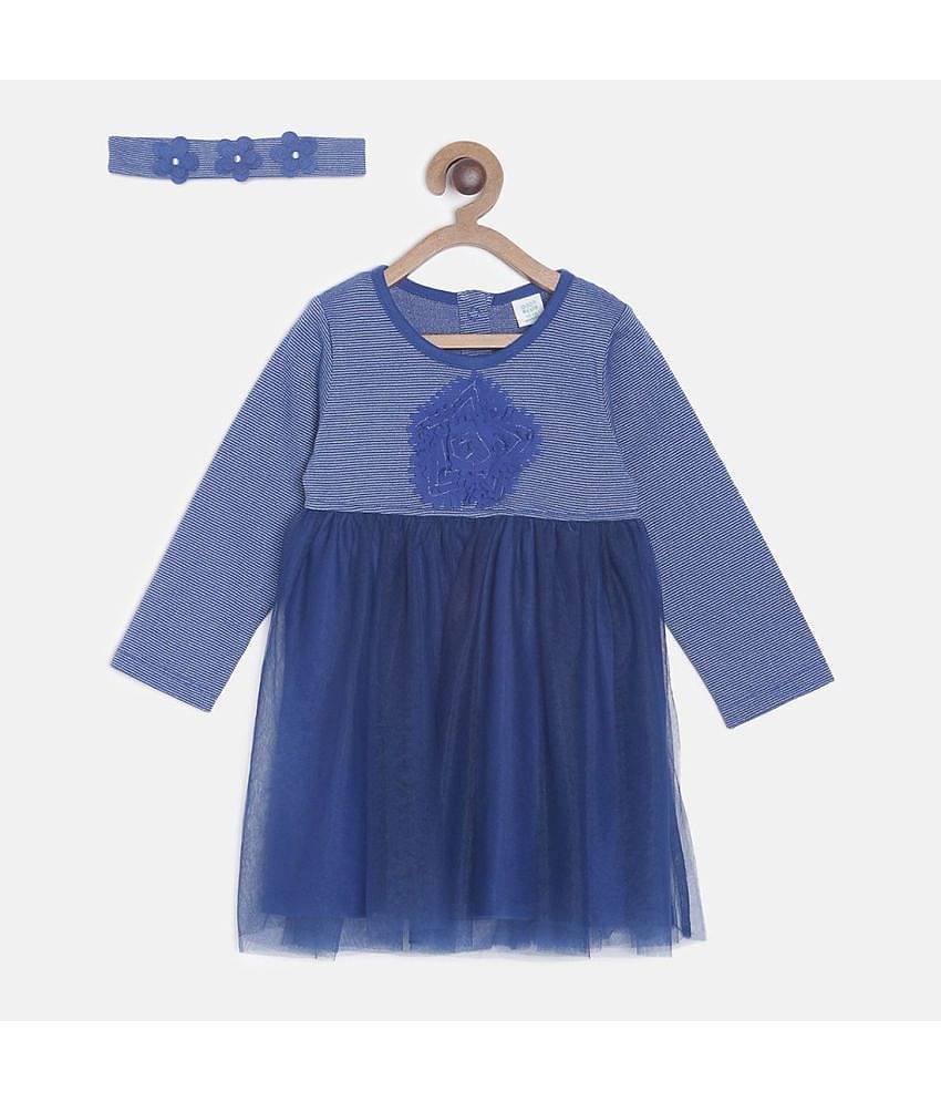 MINI KLUB Pack of 1 Baby Girls Cotton Dress ( Blue )