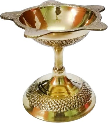 Rastogi Handicrafts Pure Brass Diya - Traditional Hindu Pooja Lamp