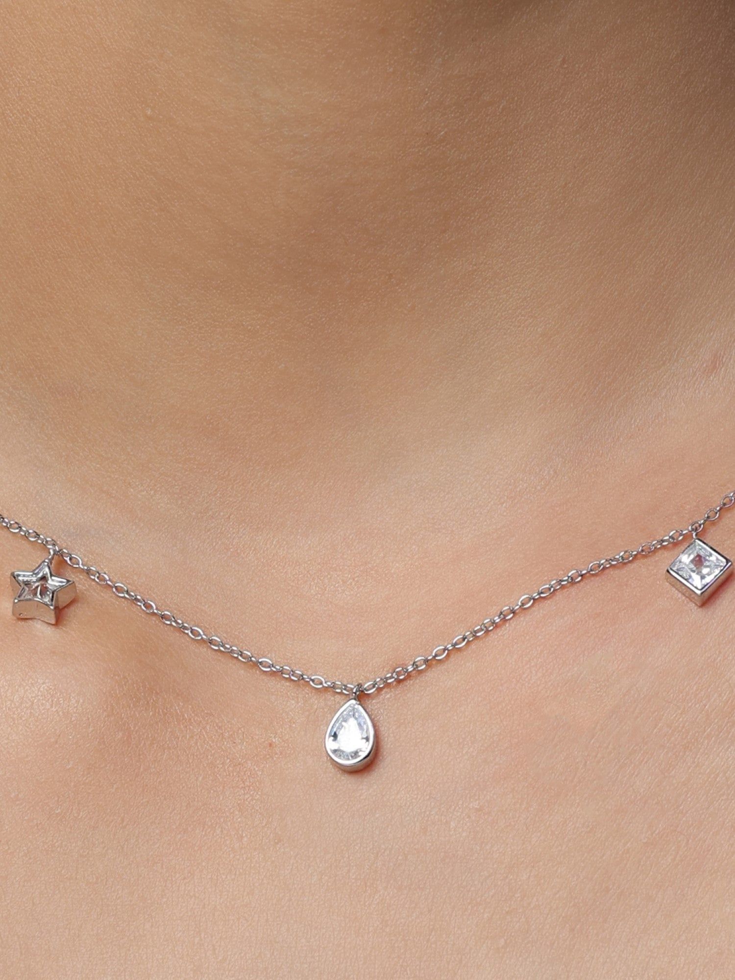Diamond Flair Neckpiece | 925 Silver-Neckpiece