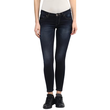 Women's Skinny Fit Jeans - Dark Blue-26 / Dark Blue