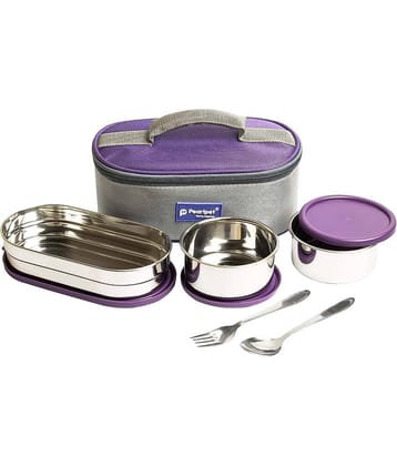 PearlPet Zeal Stainless Steel Lunch Box 3 - Container ( Pack of 1 )