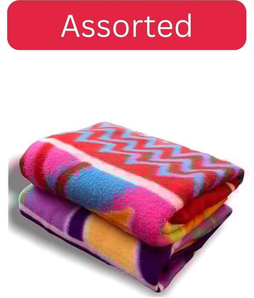 Wholesale india Fleece Floral Single Bed Blanket ( 220 cm x 150 cm ) - Multi ( Pack of 2 ) Assorted