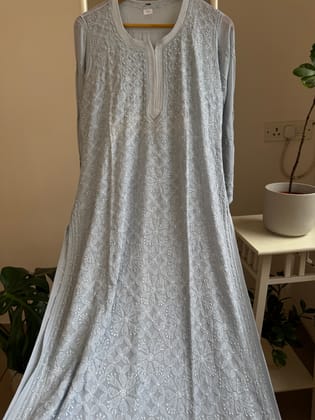 Viscose Kurti with Pearl  Work - Grey-Grey / Viscose / L