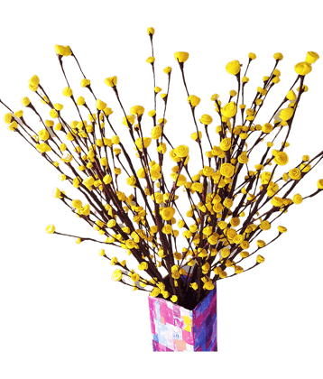 Fab n Style Rose Yellow Artificial Flowers Bunch - (16 Sticks)