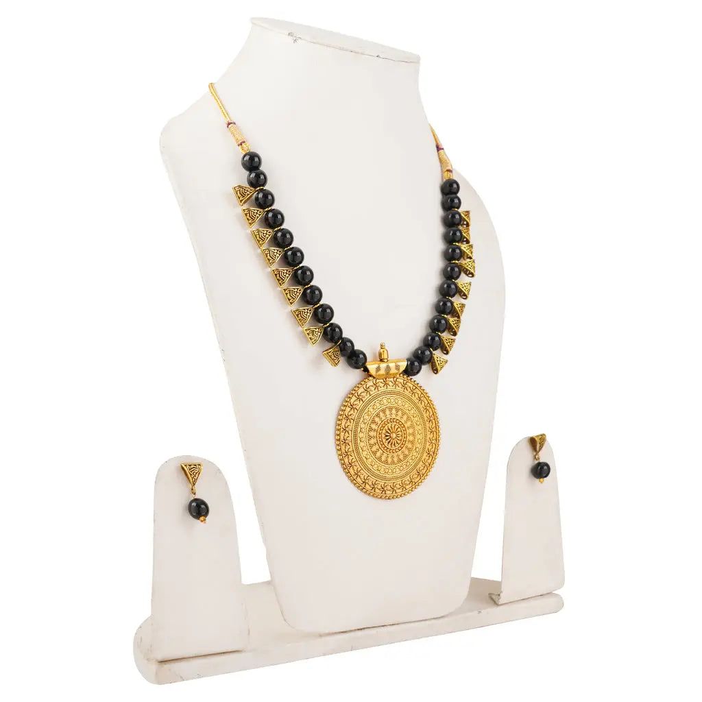 New Black Pearl Necklace Set