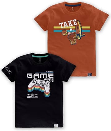CODEZ Pack of 1 Boys Cotton Blend T-Shirt ( Multi Color )