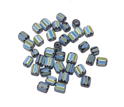 Chevron Glass  beads, 6-layer glass chevron beads, Venetian chevron, trade bead Venetian, African trade bead, vintage Murano glass beads , BWSRON-010-Per Packet of 38 Pieces (50 Gram) / 14X10 MM