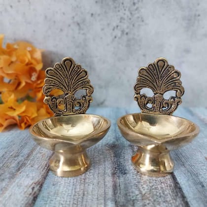 Brass Jali Deepak/Diya for Daily Use - Pair - 3.7 inch Height | Sacred Illumination Brass Jali Deepak/Diya for Daily Use - Pair - 3.7 inch Height | Sacred Illumination