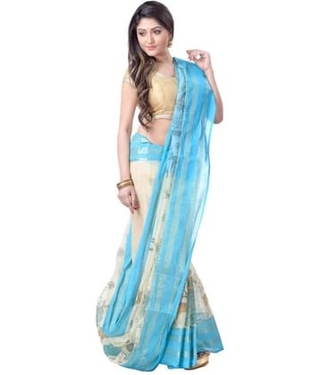 Desh Bidesh Cotton Printed Saree With Unstitched Blouse Piece ( Multicolor )