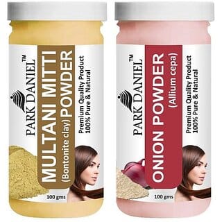 PARK DANIEL Pure & Natural Multani Mitti Powder & Onion Powder Combo Pack of 2 Bottles of 100 gm (200 gm ) (200 ml)